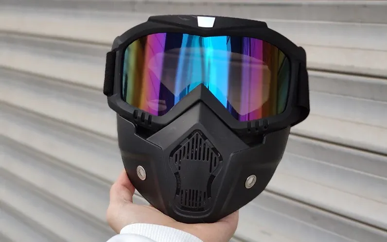 ماسک عینک دار جداشونده. مخصوص موتورسواری، اسکوتر سواری، دوچرخه و اسکیت