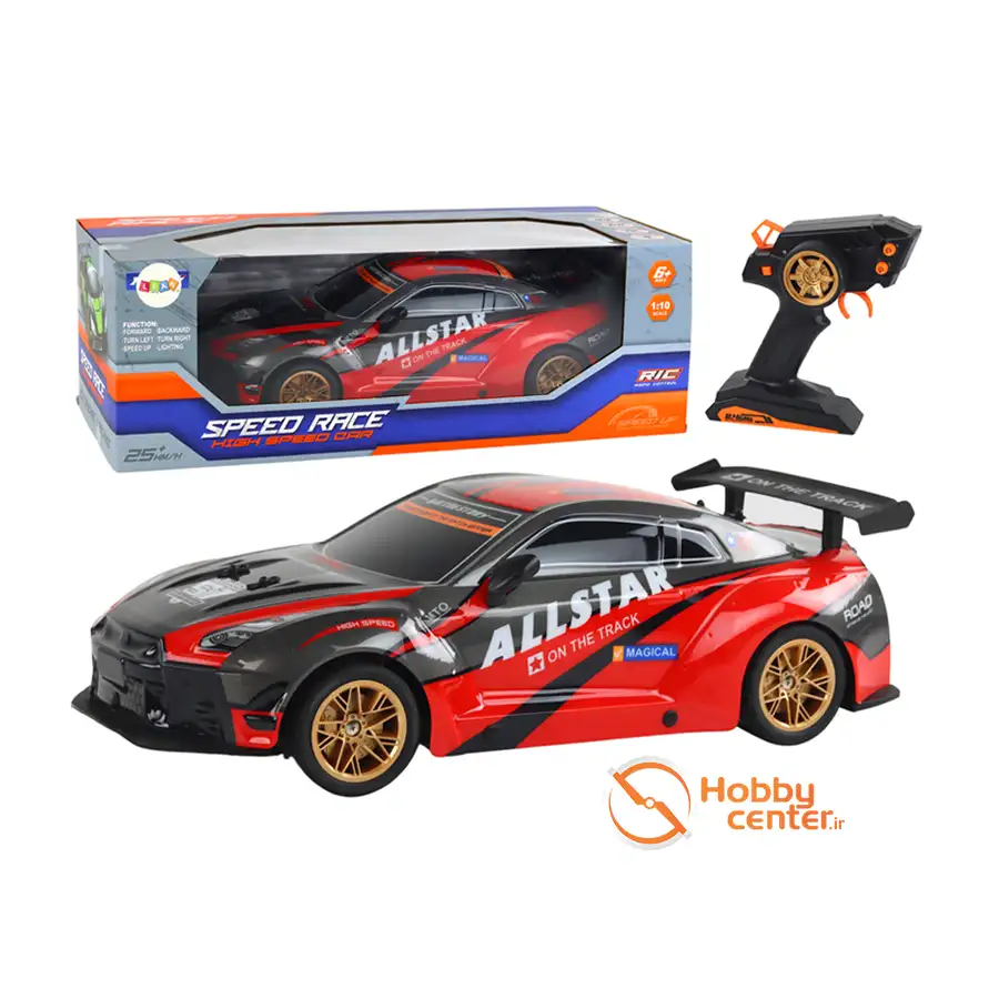 ماشین کنترلی سرعتی مقیاس 1:10 رنگ قرمز مشکی | هابی سنتر